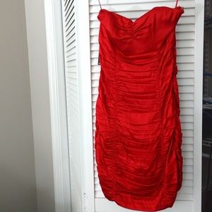 Express red strapless Mini Dress